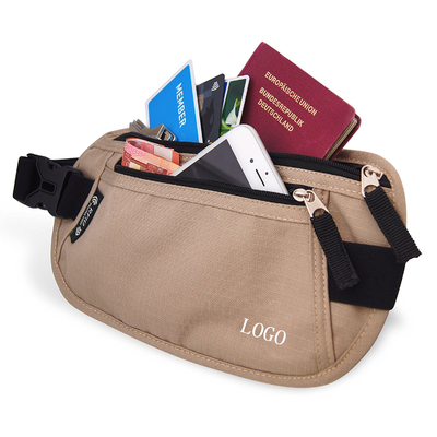 Il viaggio marrone chiaro della vita RFID insacca il portafoglio per il passaporto/i contanti/sport