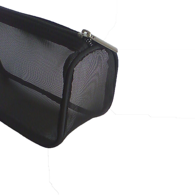 Colore nero completo delle borse cosmetiche di viaggio della maglia con la chiusura della chiusura lampo