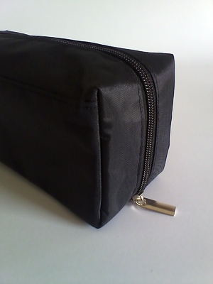 Borse cosmetiche di viaggio nero, piccolo sacchetto di nylon della chiusura lampo per il cosmetico e moneta