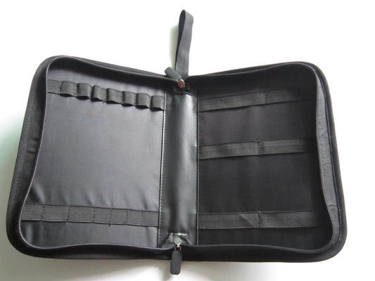Valigia attrezzi Zippered cuoio di viaggio dell'unità di elaborazione con il grippaggio elastico multiplo dentro