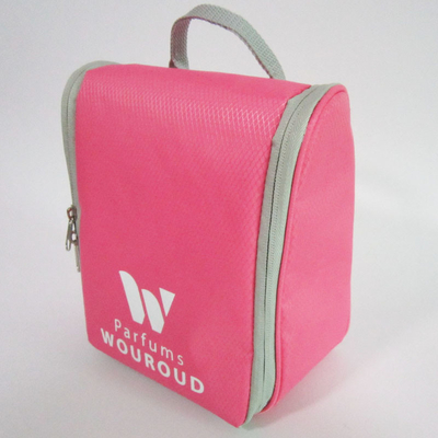 Maglia della borsa del lavaggio di viaggio dell'articolo da toeletta delle donne rosa dentro la dimensione su misura
